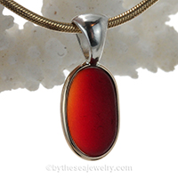 red-sea-glass-jewelry-pendant-in-deluxe-bezel Gold and Silver