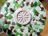 table with sea glass