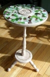 mosaic table made with sea glass