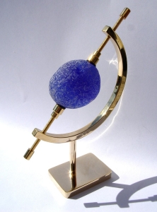 sea glass on brass stand