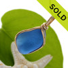 Unique and STUNNING BRIGHT Blue Genuine Sea Glass Pendant in my Original Gold Wire Bezel©
A great piece of Sea Glass Jewelry for any beach lover!