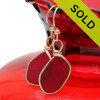 Stunning bright red sea glass earrings.
Sorry this sea glass jewelry selection has been sold!