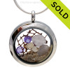 Stunning early 20th century purple or lavender sea glass combined with beach sand , real pearls and brightened up with amethyst gems makes this a great choice for a February Birthday!
SOLD - Sorry This Sea Glass Jewelry Selection Is NO LONGER AVAILABLE