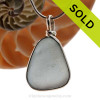 A stunning gray blue sea glass set in our Original Wire Bezel© necklace pendant setting in Solid Sterling.
SOLD - Sorry this  Rare Sea Glass Necklace is NO LONGER AVAILABLE!