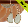 Genuine beach found soft seafoam green sea glass earrings in a 14K Rolled Gold Original Wire Bezel setting.
SOLD - Sorry this Sea Glass Jewelry Selection is NO LONGER AVAILABLE!