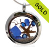 A BEAUTIFUL sliver of Natural Cobalt Blue sea glass locket necklace with a real starfish and Vivid Sapphire Crystal Gems.
SOLD - Sorry this Sea Glass Locket is NO LONGER AVAILABLE!