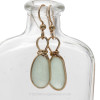 A classic and timeless sea glass earrings setting in gold.