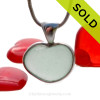 Unique and rare this naturally shaped sea glass pendant is in a heart shape.
SOLD - Sorry this Rare Sea Glass Pendant is NO LONGER AVAILABLE!