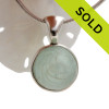 Living Seas - Genuine White Spaghetti Opal Seaglass Marble In Deluxe Wire Bezel© Necklace Pendant