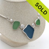 Stunning 3 Piece Genuine Sea Glass fine set Necklace.
SOLD - Sorry This Sea Glass Jewelry Item is NO LONGER AVAILABLE!