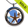 Blue Genuine Sea Glass Locket With Starfish and Zircon Gem & Beach Sand.
SOLD - Sorry this Sea Glass Jewelry selection is NO LONGER AVAILABLE!