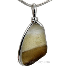 mixed brown sea glass pendant
