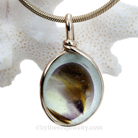 Mixed Seaham Sea Glass 14k Goldfilled Wire Bezel© Pendant Necklace 