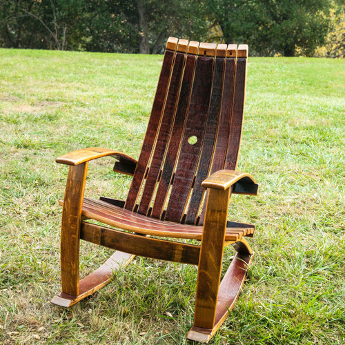 wine barrel adirondack rocking chair