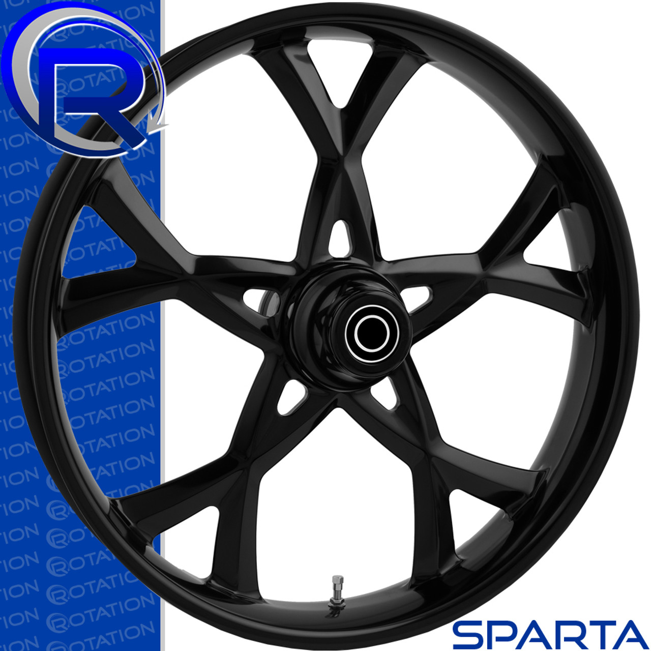 Rotation Sparta Black Custom Motorcycle Wheel