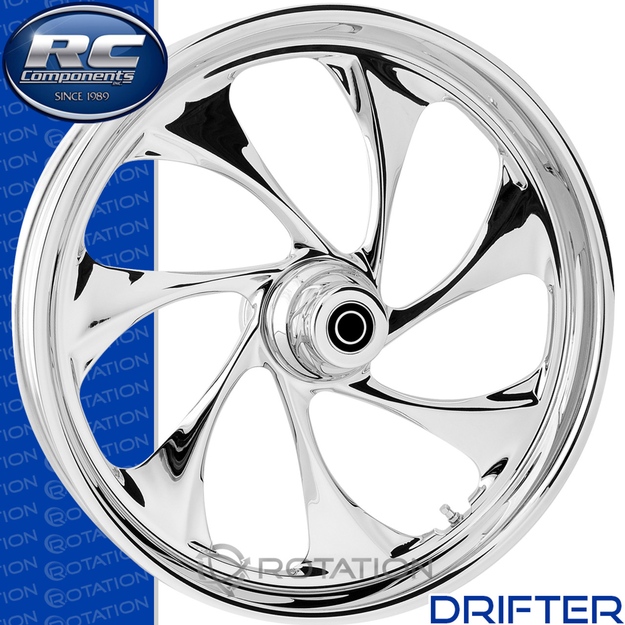 RC Components Drifter Chrome Custom Motorcycle Wheel