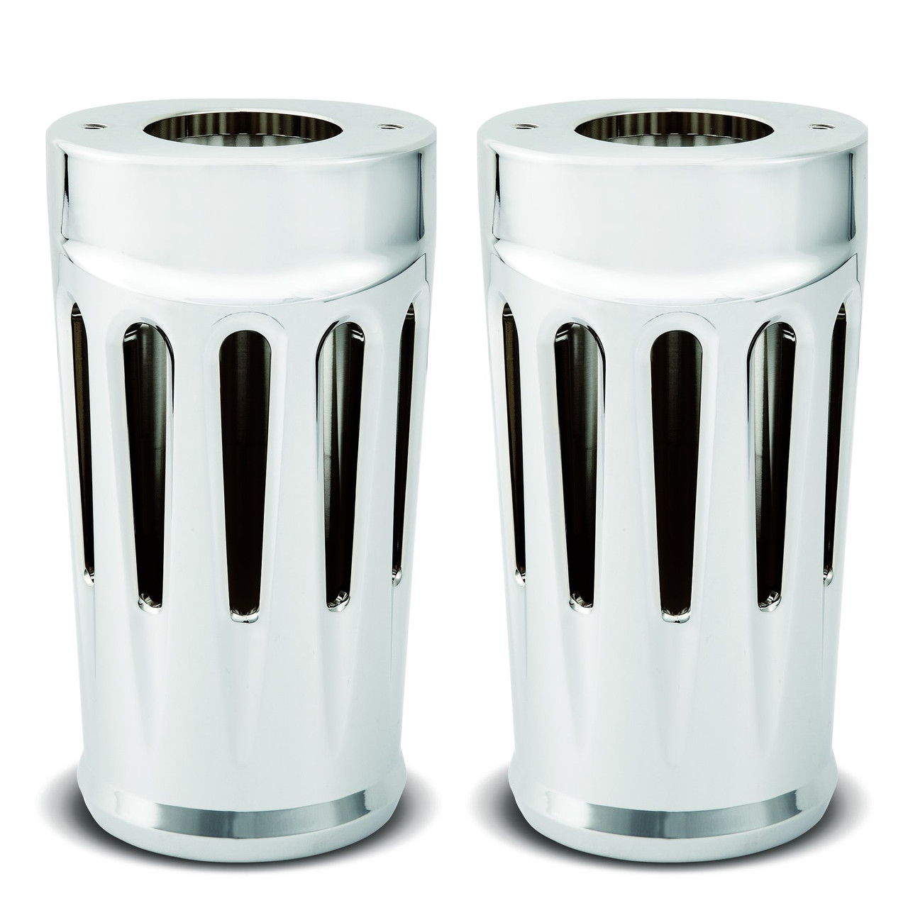 Arlen Ness Deep Cut Fork Cans Chrome Harley | rotationwheels.com