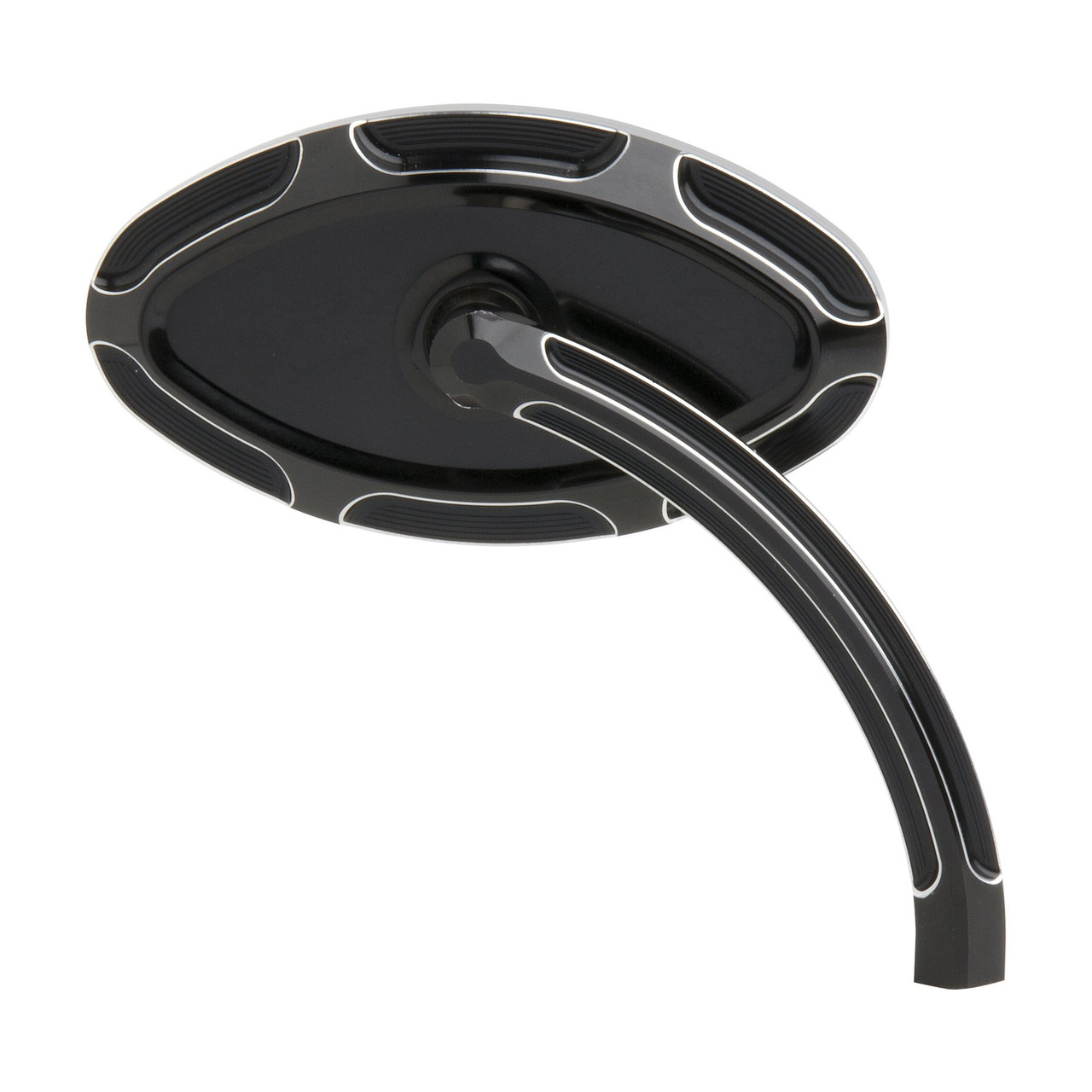 Arlen Ness Beveled Cat Eye Forged Billet Mirrors Black - Short Stem Arlen Ness Beveled Cat Eye Forged Billet Mirrors Black - Short Stem
