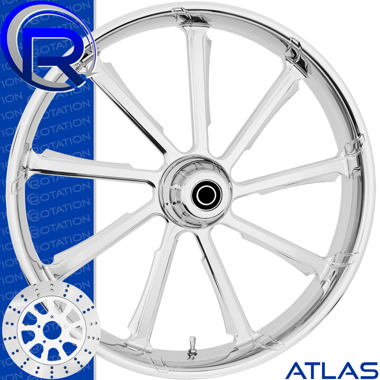 Rotation Atlas Chrome Softail Dyna VRod Sportster Wheel Rotation Atlas Chrome Softail Dyna VRod Sportster Wheel