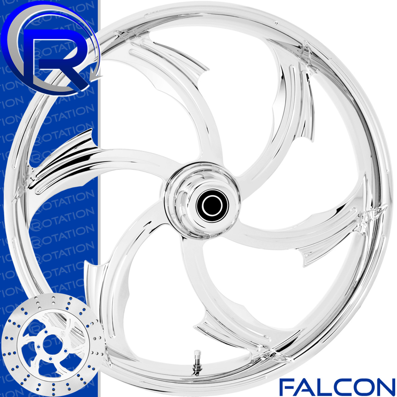 Rotation Falcon Chrome Softail Dyna VRod Sportster Wheel Rotation Falcon Chrome Softail Dyna VRod Sportster Wheel
