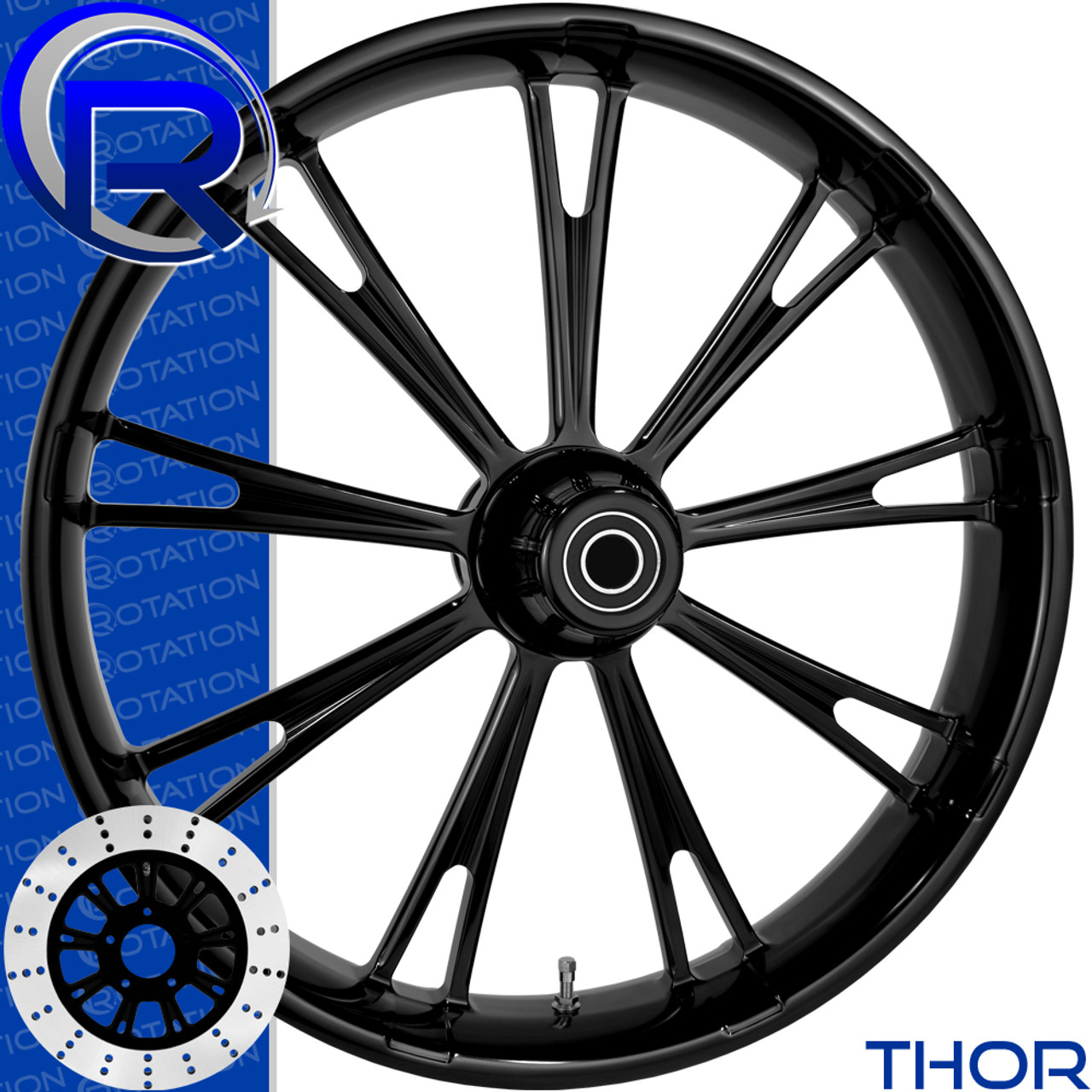 Rotation Thor Black Softail Dyna VRod Sportster Wheel Rotation Thor Black Softail Dyna VRod Sportster Wheel