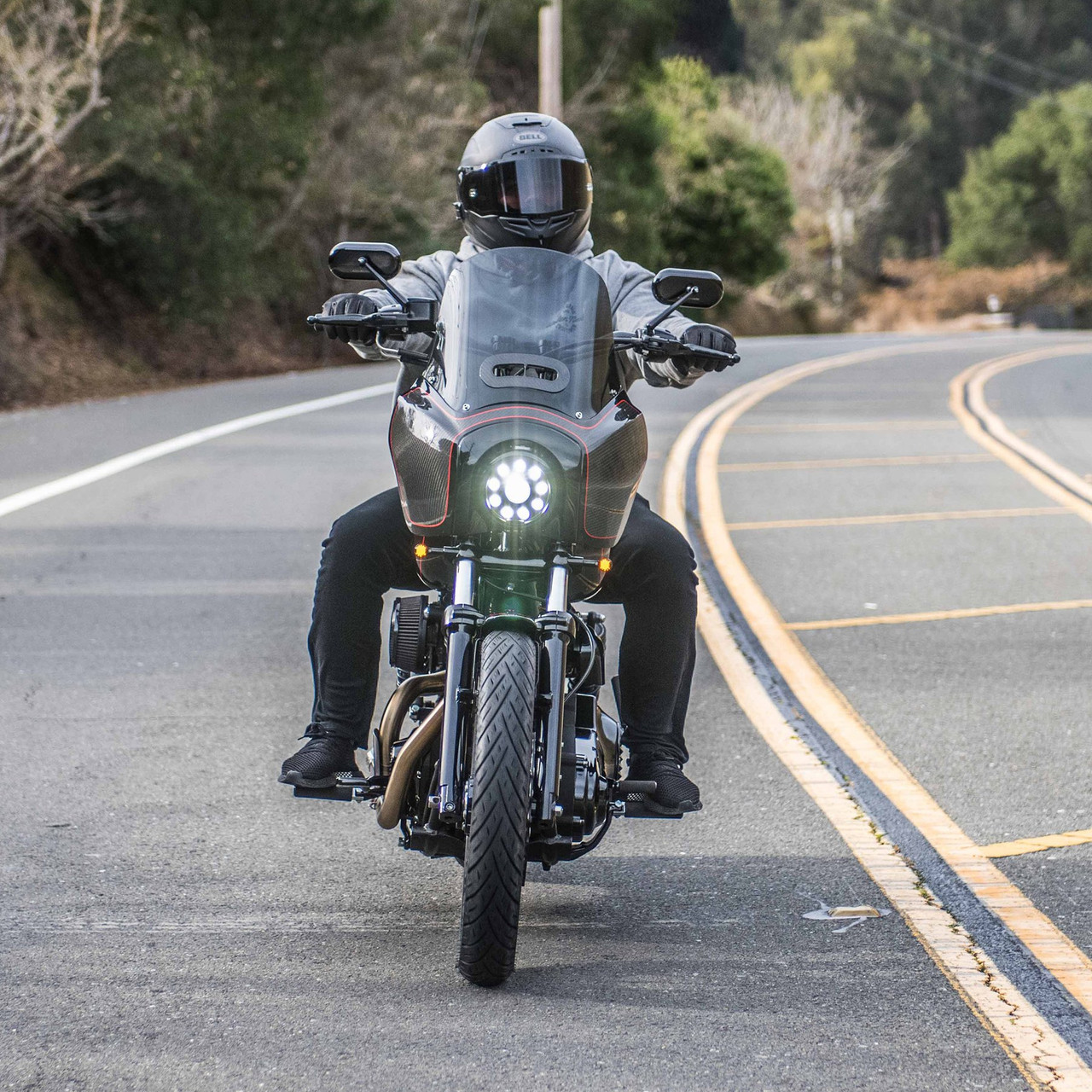 Arlen Ness Oval Mirror Black Harley | rotationwheels.com