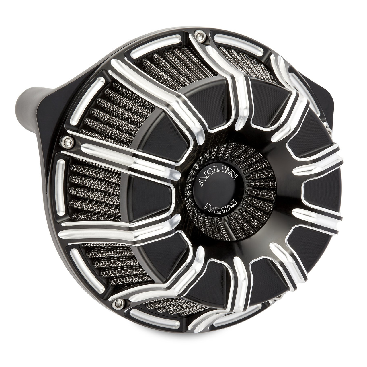 Arlen Ness 10 Gauge Inverted Big Sucker Air Cleaner Black Cut