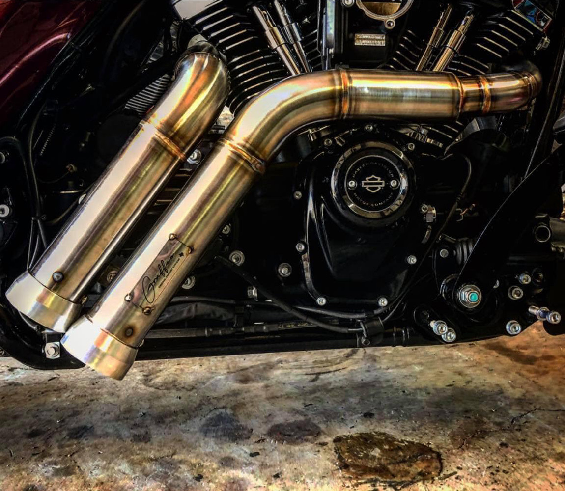 Graffeo Short Dual Round Tips Exhaust for Harley Touring