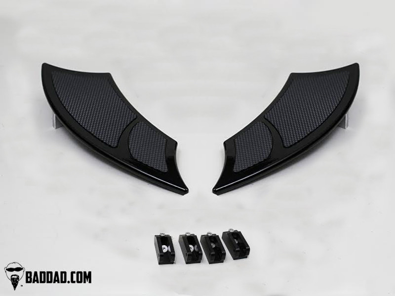 Bad Dad Front Floorboards 992 Black Harley | rotationwheels.com