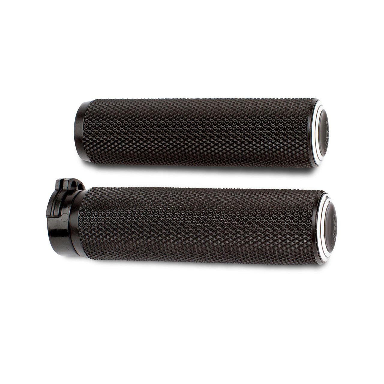 Arlen Ness Knurled Dual Ring Grips Black