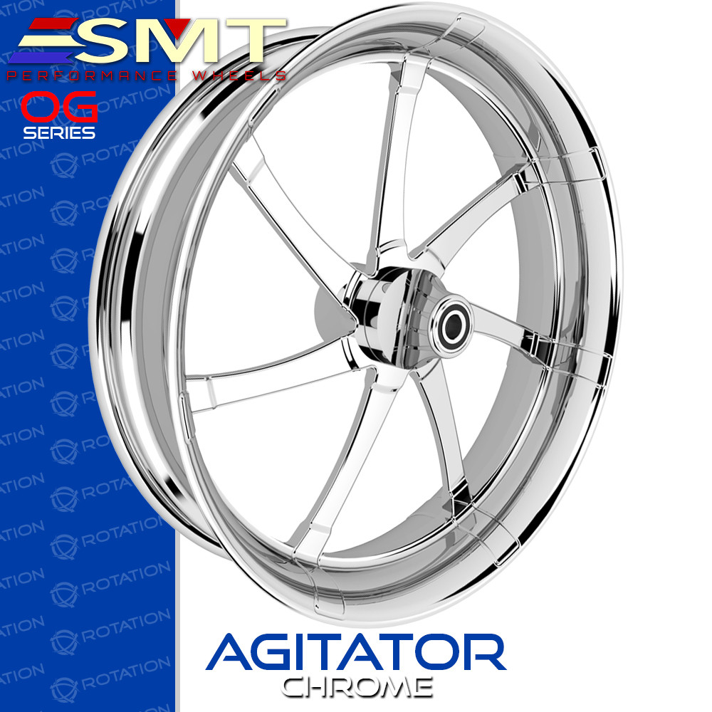 SMT Machining OG18 Agitator Chrome Harley Wheel | rotationwheels.com