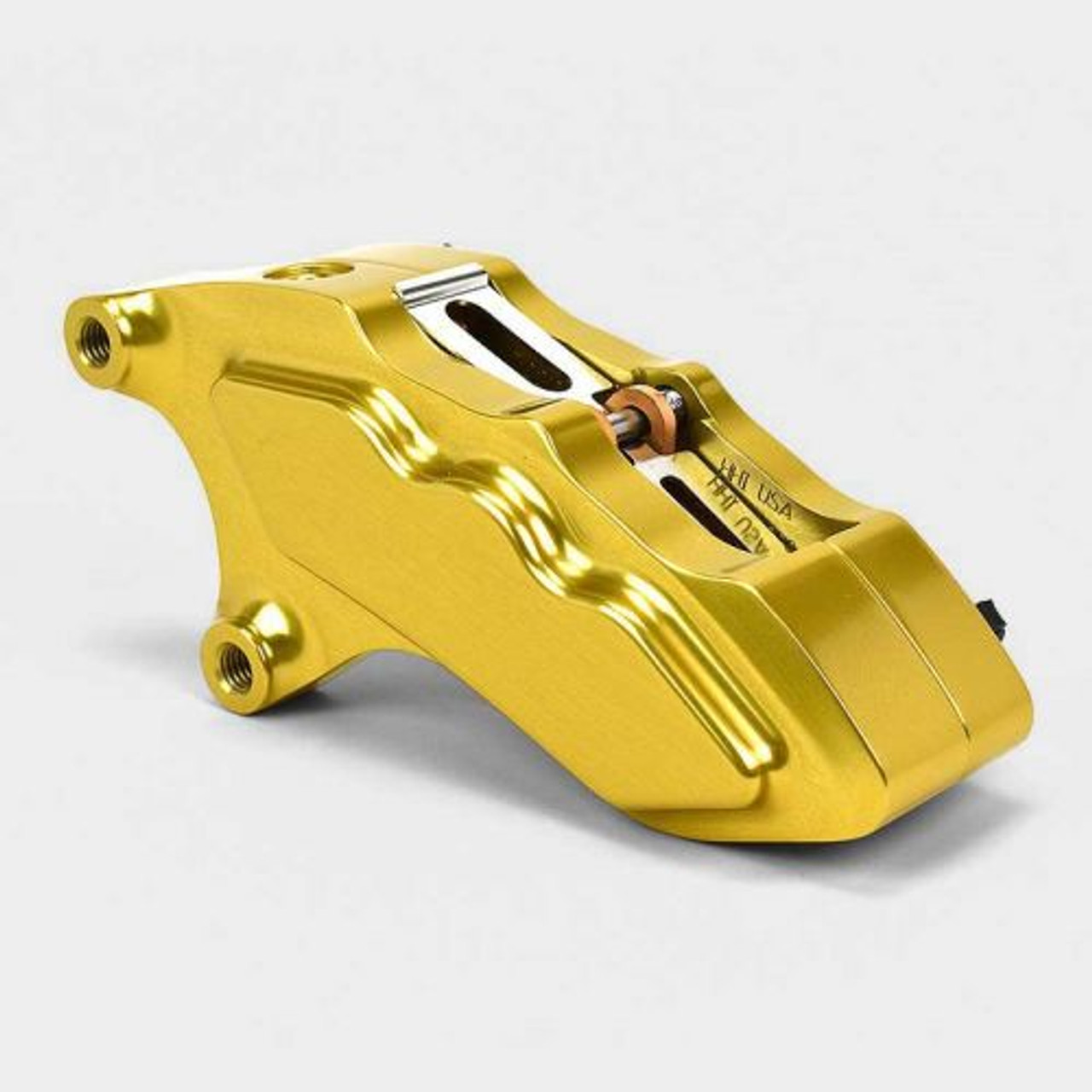 Hawg Halters 6 Piston Direct Bolt-On Brake Caliper Inca Gold 08+ FLH/FLT