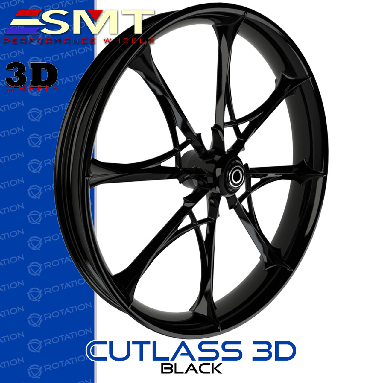 SMT Machining Cutlass 3D Gloss Black Custom Wheel SMT Machining Cutlass 3D Gloss Black Custom Wheel