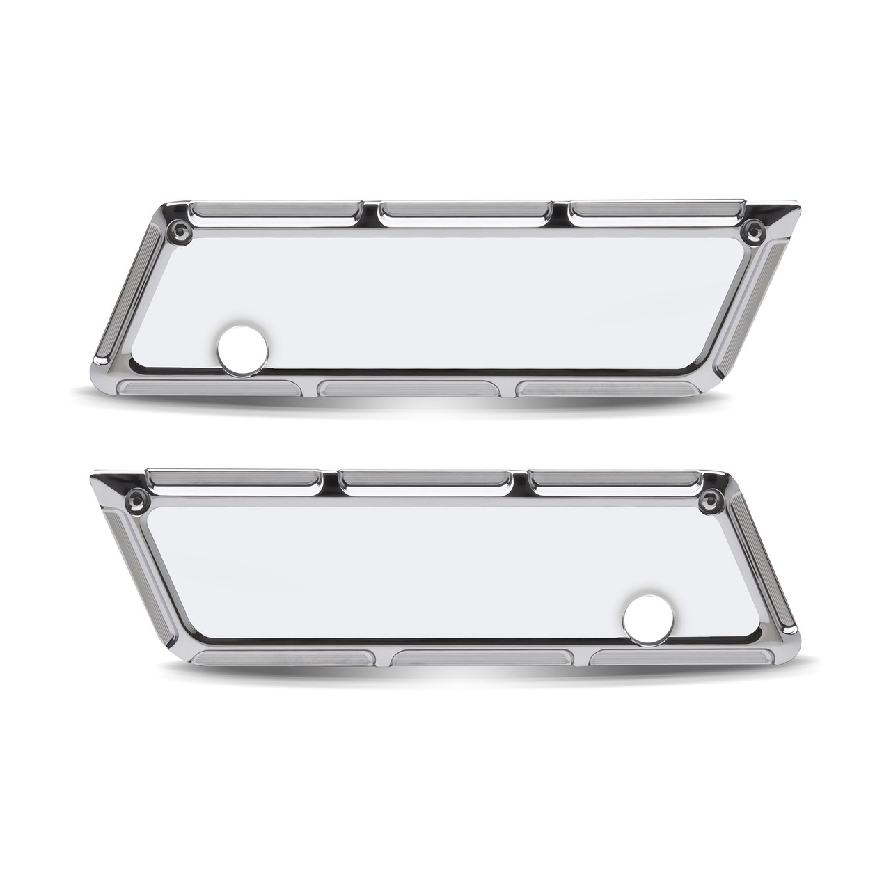 Arlen Ness Beveled Saddlebag Latch Cover Chrome Harley