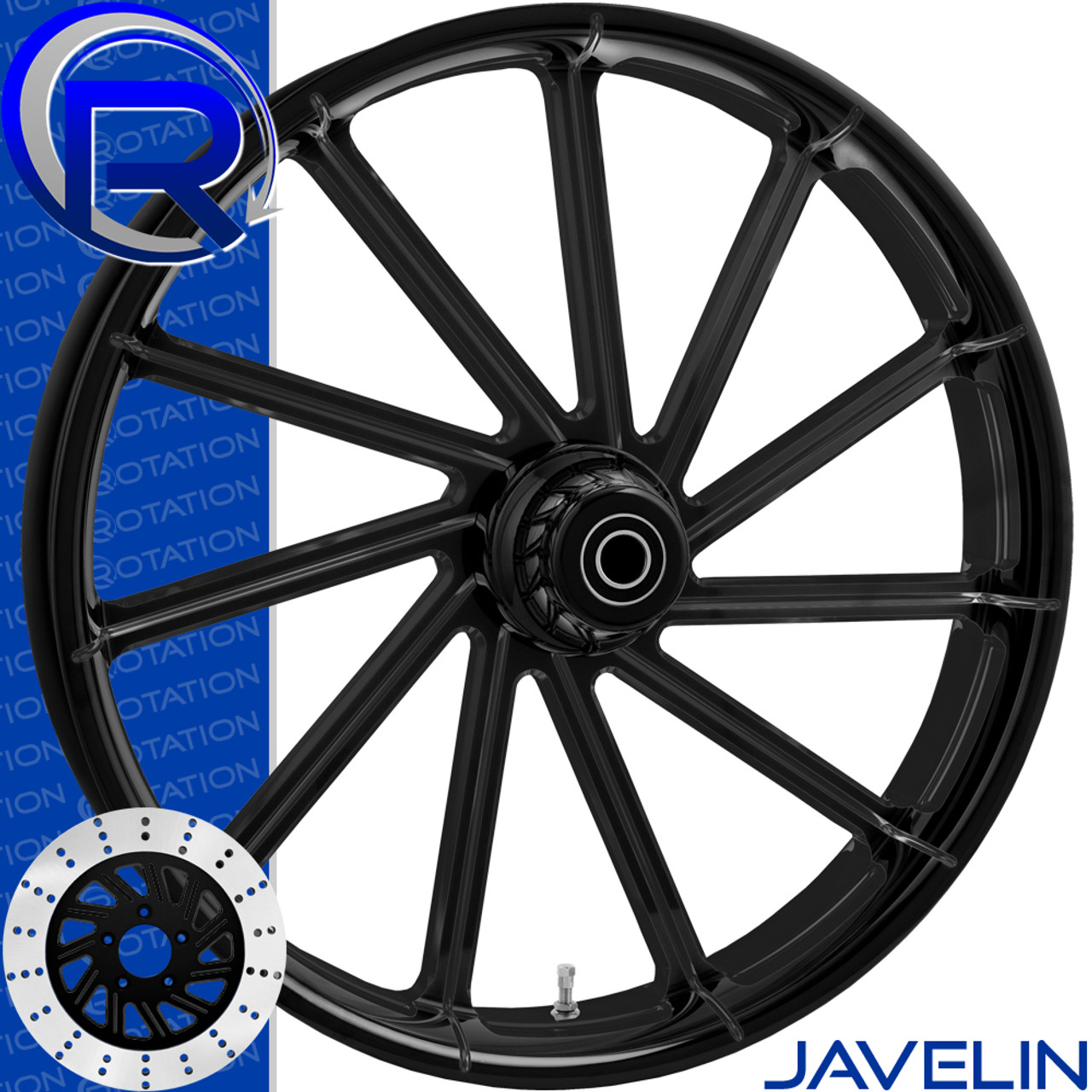 Rotation Javelin Black Softail Dyna VRod Sportster Wheel Rotation Javelin Black Softail Dyna VRod Sportster Wheel