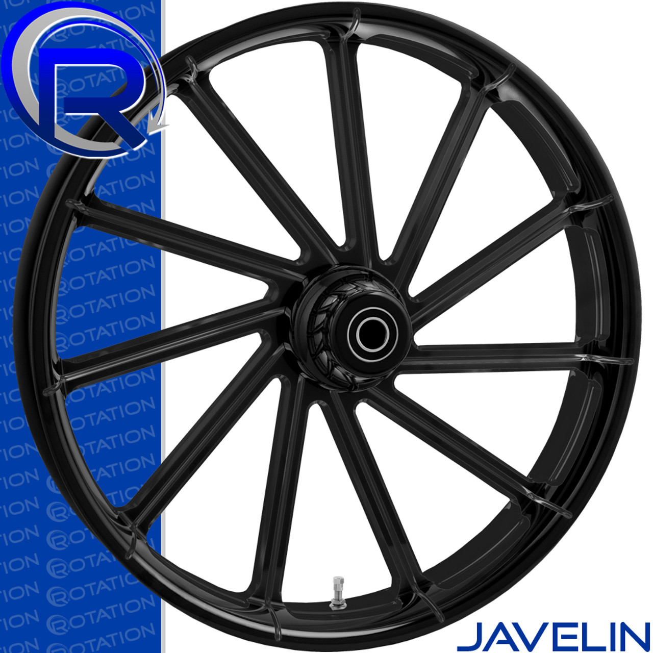 Rotation Javelin Gloss Black Custom Motorcycle Wheel Rotation Javelin Gloss Black Custom Motorcycle Wheel