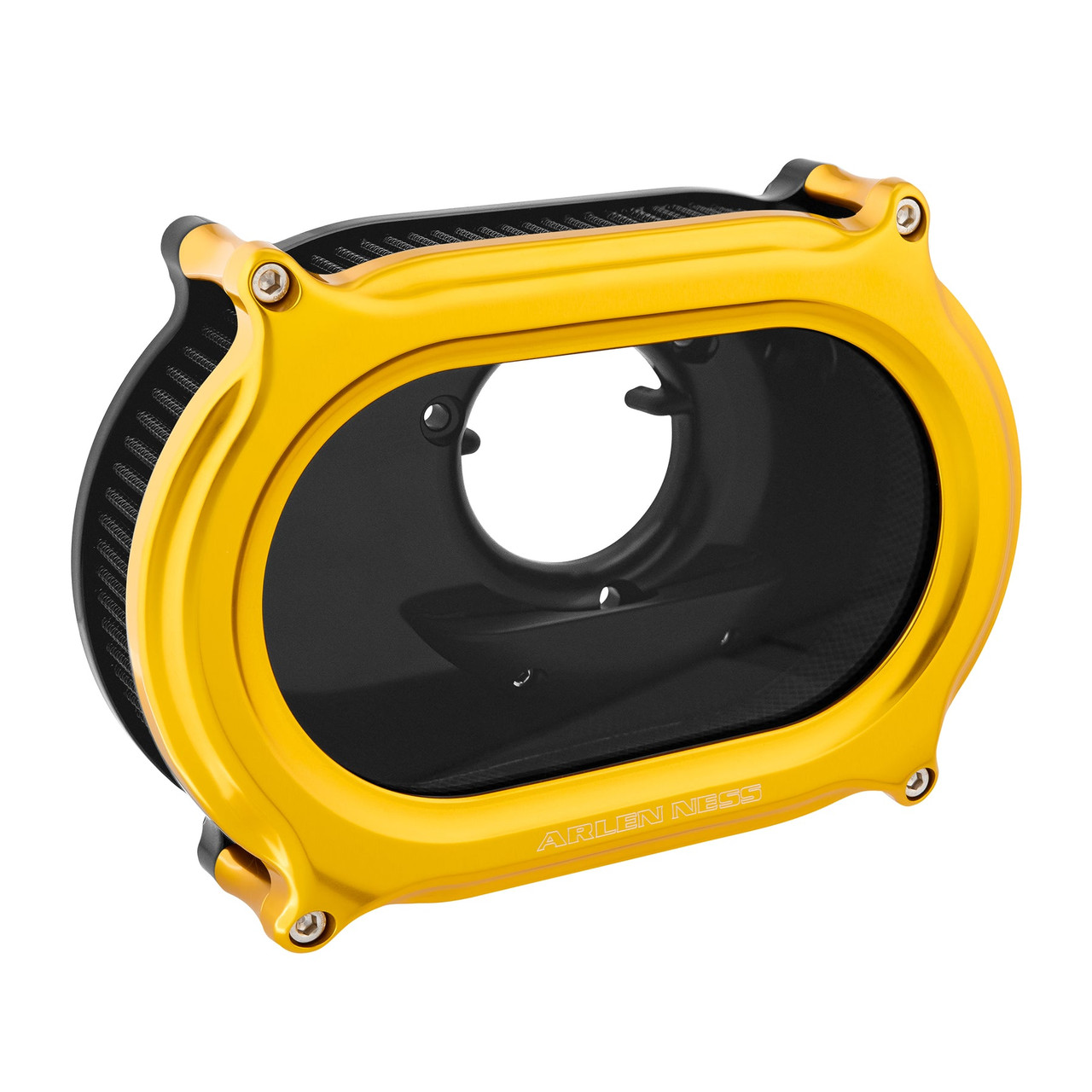 Arlen Ness Method Oval Air Cleaner Gold Harley | rotationwheels.com