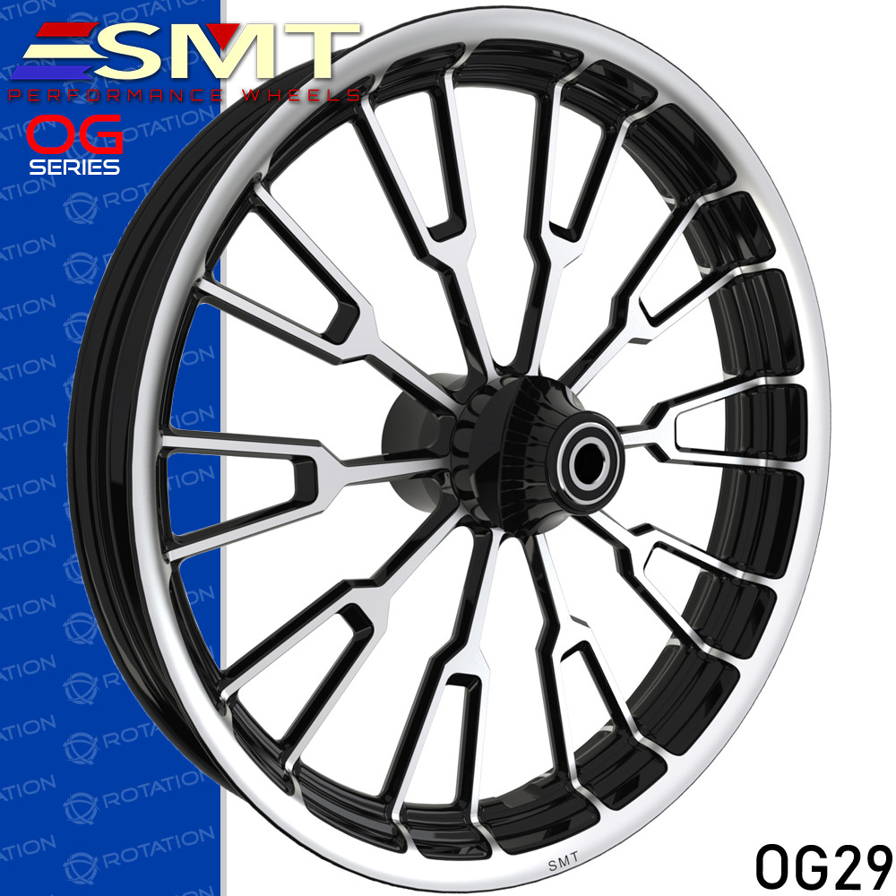 SMT Machining OG29 Black Cut Custom Motorcycle Wheel
