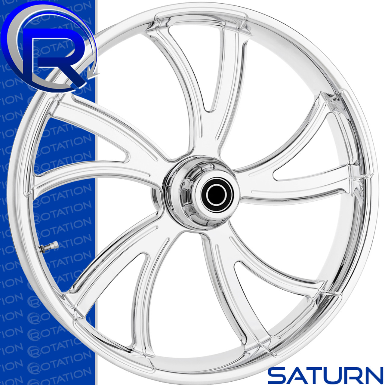 Rotation Saturn Chrome Custom Motorcycle Wheel Rotation Saturn Chrome Custom Motorcycle Wheel