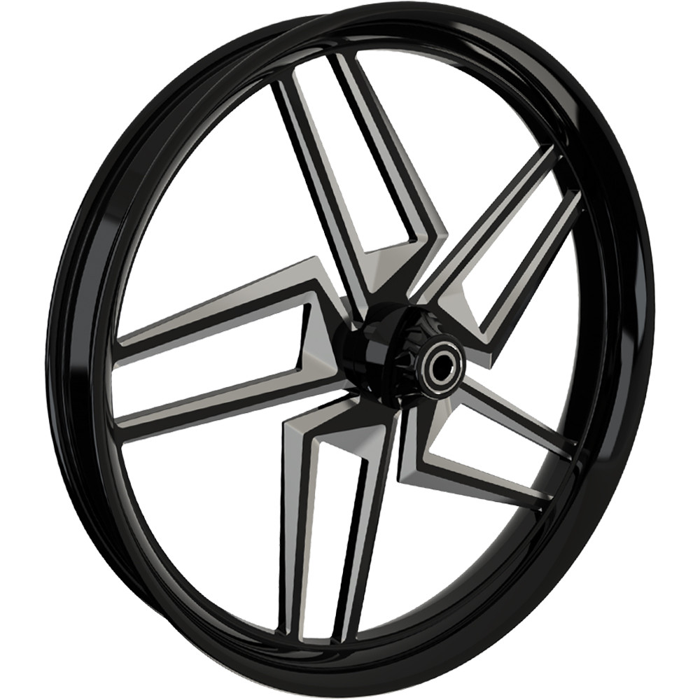 SMT Machining Kryptec Black Cut Custom Motorcycle Wheel Package