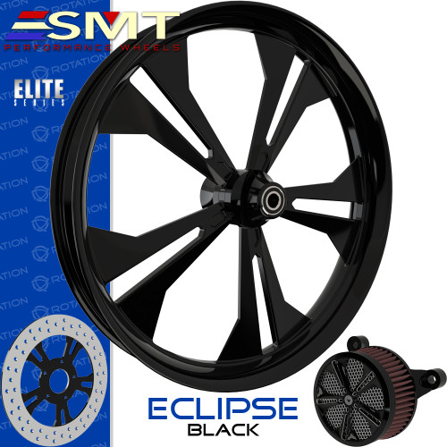 SMT Machining  Eclipse Gloss Black Custom Motorcycle Wheel SMT Machining  Eclipse Gloss Black Custom Motorcycle Wheel