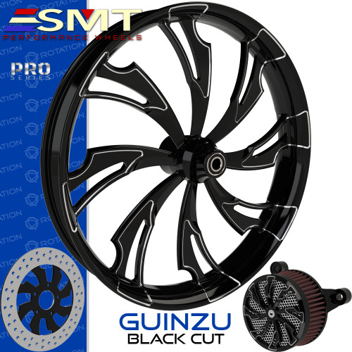SMT Machining  Guinzu Gloss Black Custom Motorcycle Wheel SMT Machining  Guinzu Gloss Black Custom Motorcycle Wheel