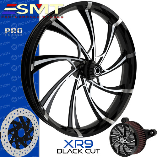 SMT Machining  XR9 Black Cut Custom Motorcycle Wheel SMT Machining  XR9 Black Cut Custom Motorcycle Wheel