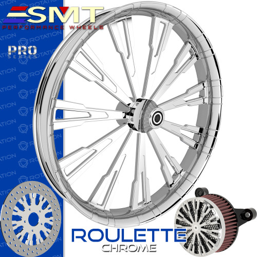 SMT Machining  Roulette Chrome Custom Motorcycle Wheel