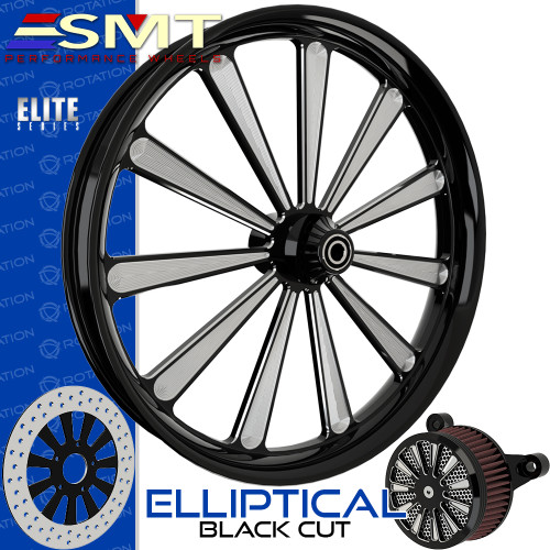 SMT Machining Elliptical Illusion Black Cut Custom Motorcycle Wheel SMT Machining Elliptical Illusion Black Cut Custom Motorcycle Wheel