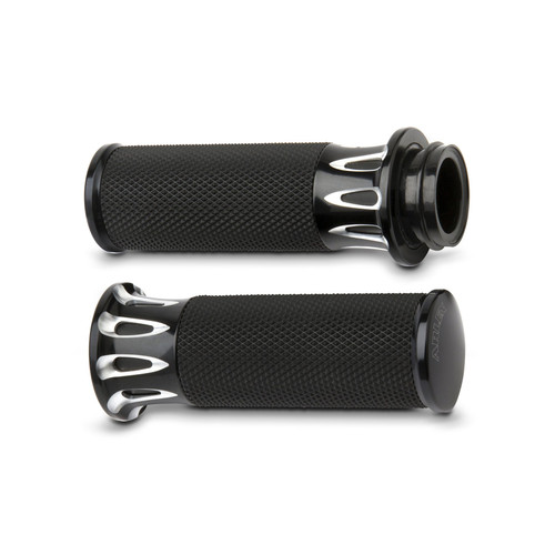 Arlen Ness Deep Cut Comfort Series Grips Black Harley