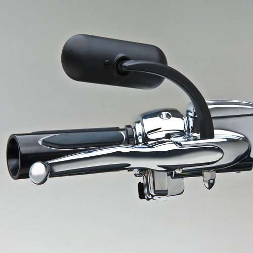 Arlen Ness Mini-Oval Micro Mirror Black Harley | rotationwheels.com