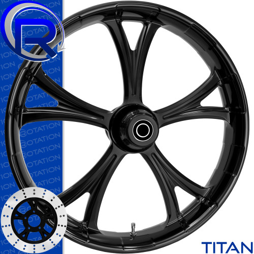 Rotation Titan Black Softail Dyna VRod Sportster Wheel Rotation Titan Black Softail Dyna VRod Sportster Wheel