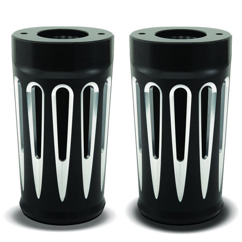Arlen Ness Deep Cut Fork Cans Black Harley | rotationwheels.com