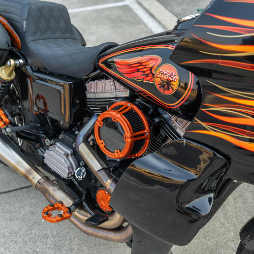 Arlen Ness Method Air Cleaner Orange Harley | rotationwheels.com